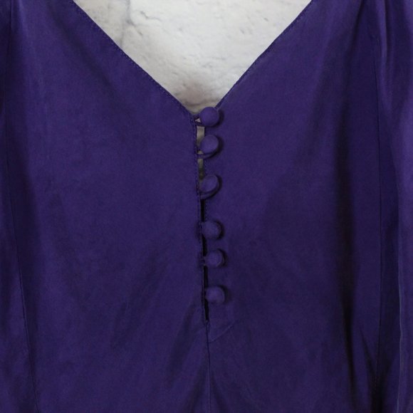 JOLYNN Women's 100% Purple Silk Night Dress Size M - Picture 6 of 9